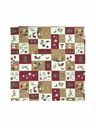 SANDER | Nappe carrée SALZBURG 85x85cm Rouge / Caramel | 